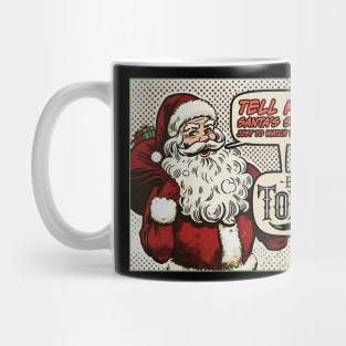 Christmas Comic Style Funny Saying for Men and Women | Tell Kids Santa's Secret Joke | Husband Gift, Wife Gift, Girlfriend Gift, Boyfriend Gift Mug